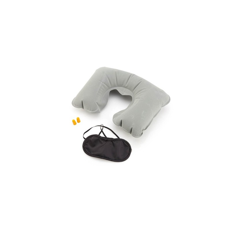 Set Voyage Personnalisé Pas Cher - Plonet Matières : microfibre Couleurs : noir marquage couleur éclatante