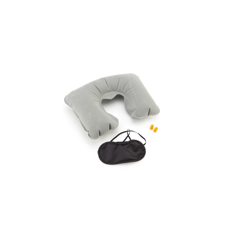 Set Voyage Personnalisé Pas Cher - Plonet Matières : microfibre Couleurs : noir marquage laser ultra précis