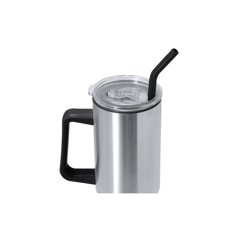 Tasse thermique personnalisée pas cher Lansin Matières : acier inoxydable Couleurs : argenté goodies publicitaire événementiel