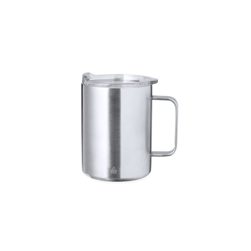 Tasse Isotherme Éco-responsable Personnalisée Thermique - Dovery Couleurs : argenté Matières : acier inoxydable recyclé