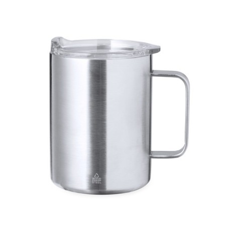 Tasse Isotherme Éco-responsable Personnalisée Thermique - Dovery Couleurs : argenté Matières : acier inoxydable recyclé