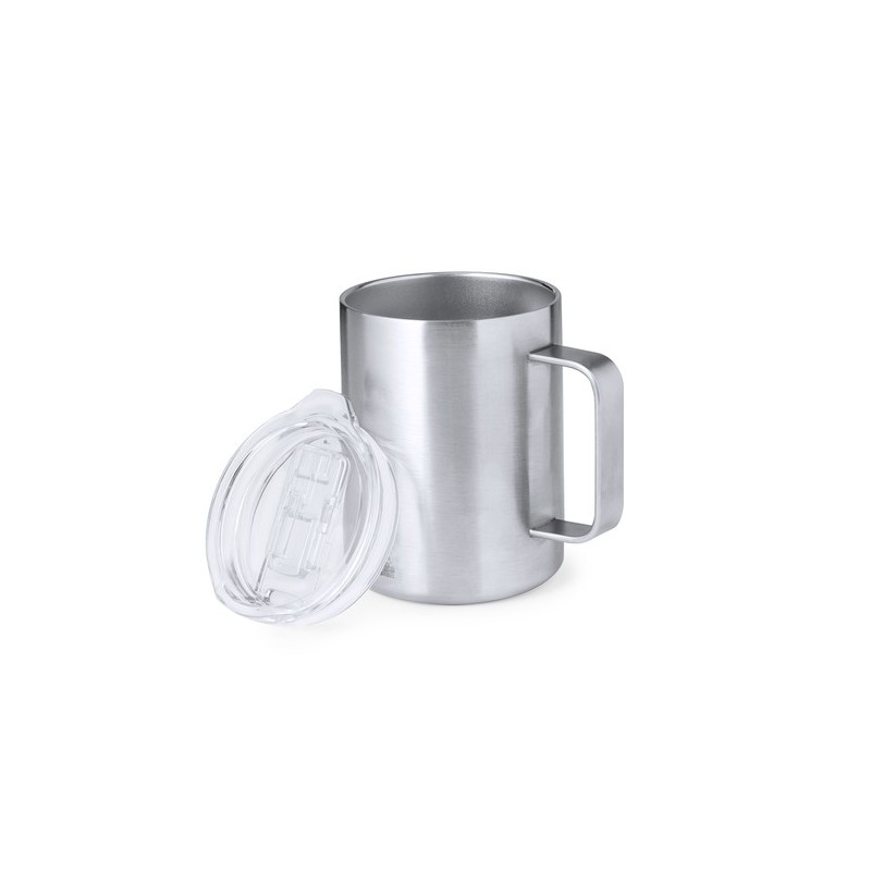 Tasse Isotherme Éco-responsable Personnalisée Thermique - Dovery Couleurs : argenté Matières : acier inoxydable recyclé goodies 
