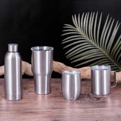 Tasse Isotherme Éco-responsable Personnalisée Thermique - Dovery Couleurs : argenté Matières : acier inoxydable recyclé marquage