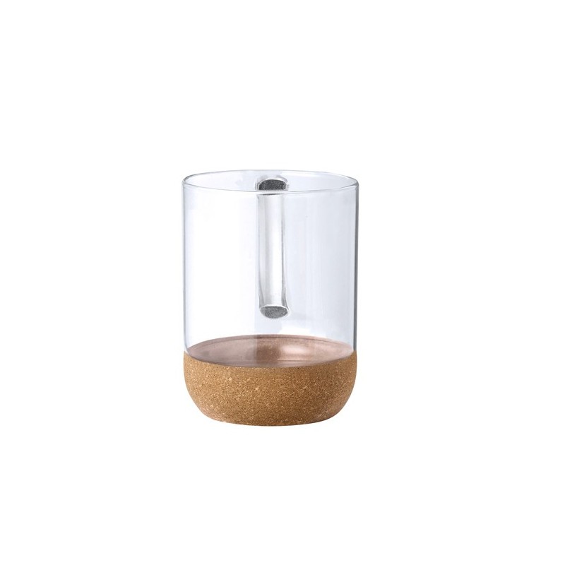 Tasse Personnalisable en Verre Saryne Matières : liège Couleurs : bleu impression logo haute qualité