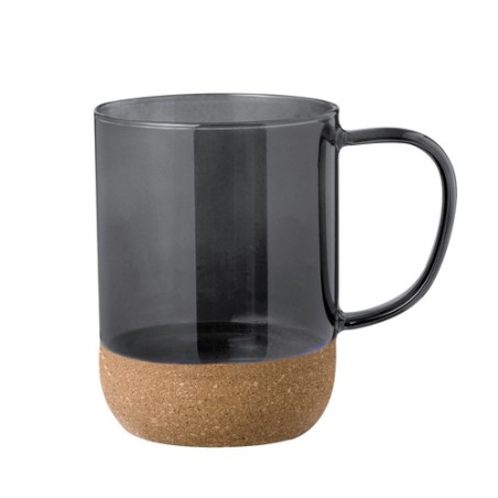 Tasse Personnalisable en Verre Saryne Matières : liège Couleurs : noir goodies publicitaire événementiel