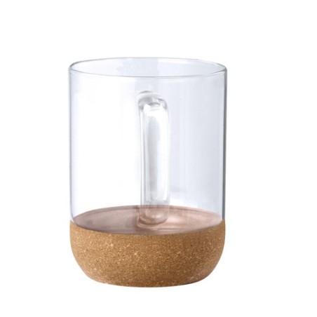Tasse Personnalisable en Verre Saryne Matières : liège Couleurs : noir marquage laser ultra précis