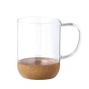 Tasse Personnalisable en Verre Saryne Matières : liège Couleurs : rouge cadeau collaborateur premium