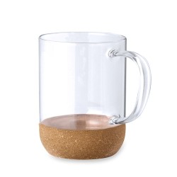 Tasse Personnalisable en Verre Saryne Matières : liège Couleurs : rouge cadeau entreprise pas cher