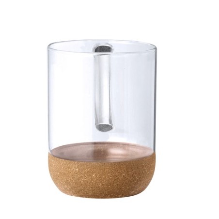 Tasse Personnalisable en Verre Saryne Matières : liège Couleurs : transparent marquage couleur éclatante