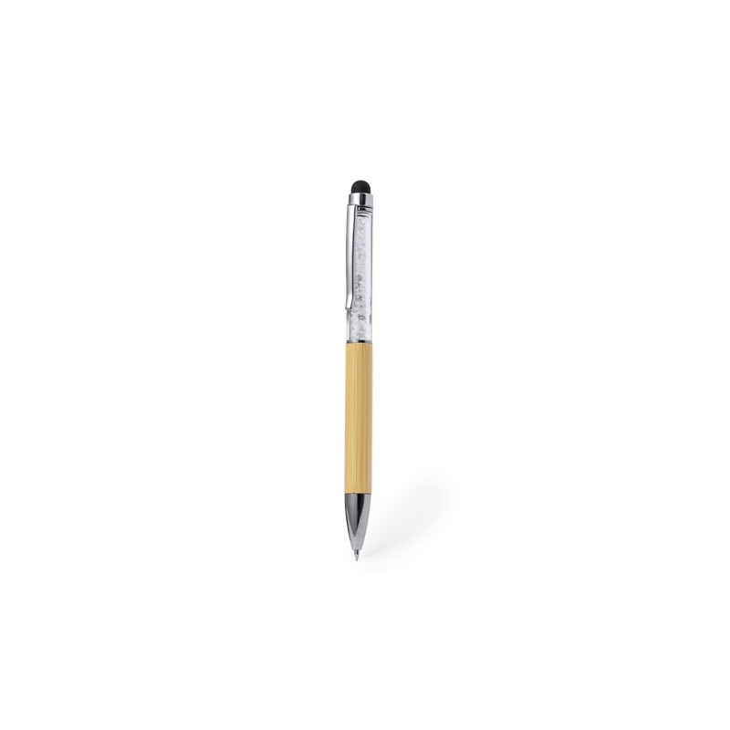 Stylet Éco-responsable Pointeur Personnalisé Bille Loev Matières : bambou Couleurs : blanc