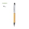 Stylet Éco-responsable Pointeur Personnalisé Bille Loev Matières : bambou Couleurs : blanc personnalisable avec votre logo