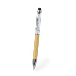 Stylet Éco-responsable Pointeur Personnalisé Bille Loev Matières : bambou Couleurs : blanc cadeau entreprise pas cher
