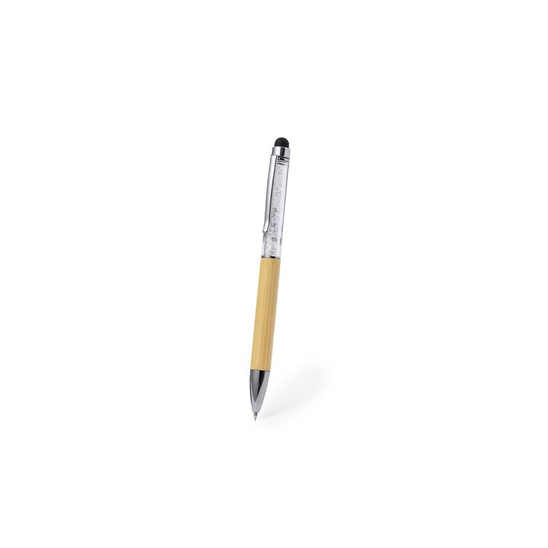 Stylet Éco-responsable Pointeur Personnalisé Bille Loev Matières : bambou Couleurs : blanc cadeau entreprise pas cher