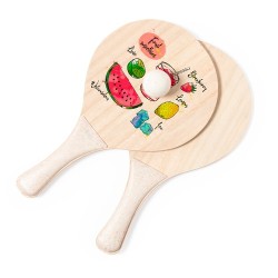 Raquette de Plage Personnalisée Sublimation Zaxia Matières : bois Couleurs : blanc 2