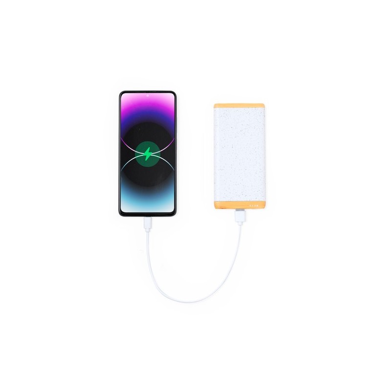Power Bank Éco-responsable 20 000 mAh Personnalisé Golblum Pas Cher Matières : ABS Couleurs : blanc goodies publicitaire événeme