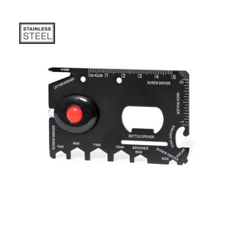 Outil Multifonction Pratique Personnalisé pas cher - Vireon Matières : acier inoxydable Couleurs : noir personnalisable avec vot