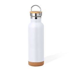 Bouteille Isotherme Thermique Personnalisée - Dixont Matières : bambou Couleurs : blanc