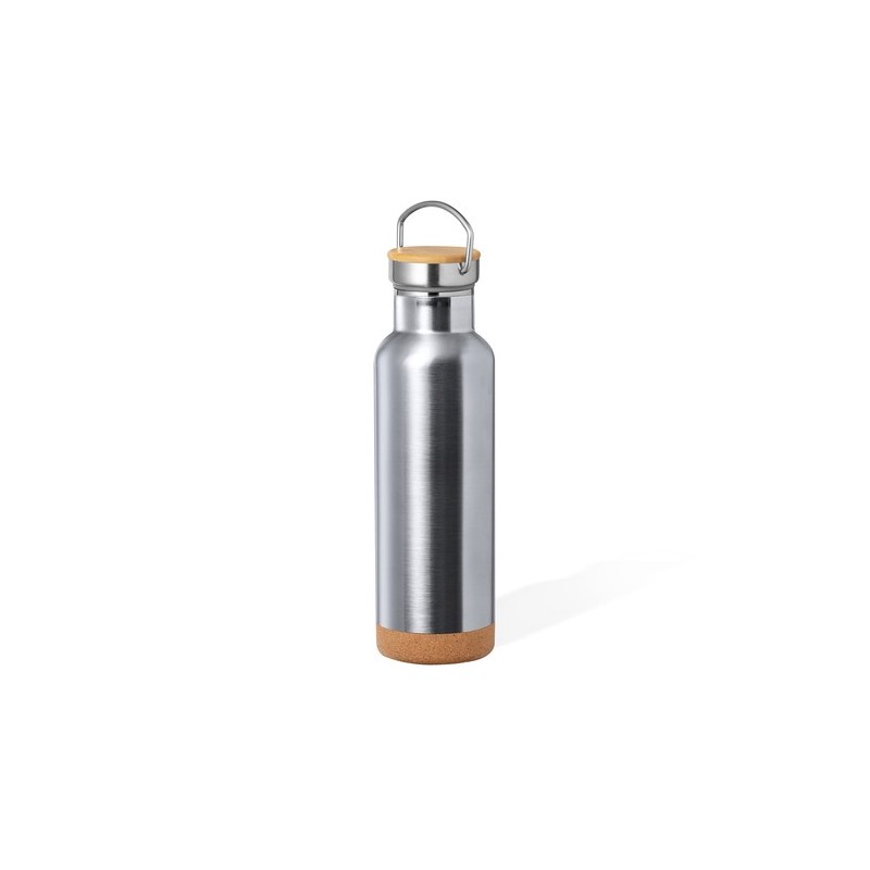 Bouteille Isotherme Thermique Personnalisée - Dixont Matières : bambou Couleurs : bleu marine personnalisable avec votre logo