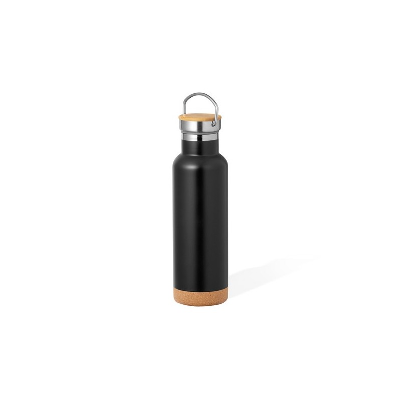 Bouteille Isotherme Thermique Personnalisée - Dixont Matières : bambou Couleurs : noir cadeau entreprise pas cher