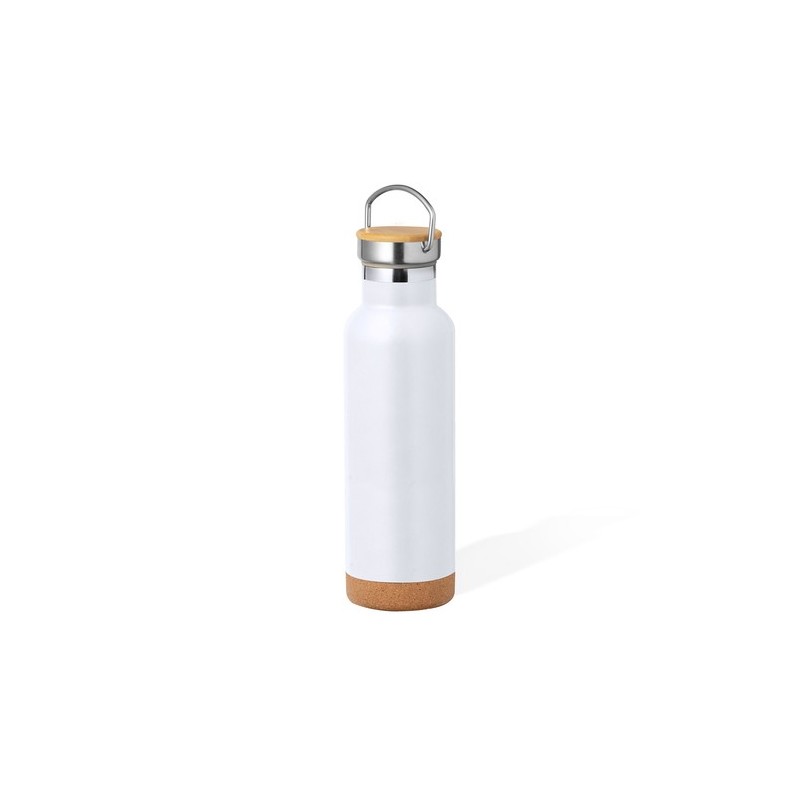 Bouteille Isotherme Thermique Personnalisée - Dixont Matières : bambou Couleurs : argenté cadeau client original