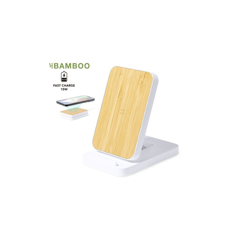 Chargeur Sans Fil Pliable 15W Personnalisé Meller Matières : bambou