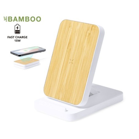Chargeur Sans Fil Pliable 15W Personnalisé Meller Matières : bambou