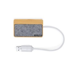 Port USB Pratique Éco-responsable Personnalisé pas cher - Barney Matières : bambou Couleurs : gris