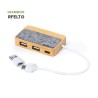 Port USB Pratique Éco-responsable Personnalisé pas cher - Barney Matières : bambou Couleurs : gris personnalisable avec votre lo