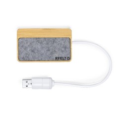 Port USB Pratique Éco-responsable Personnalisé pas cher - Barney Matières : bambou Couleurs : gris objet promotionnel éco-respon