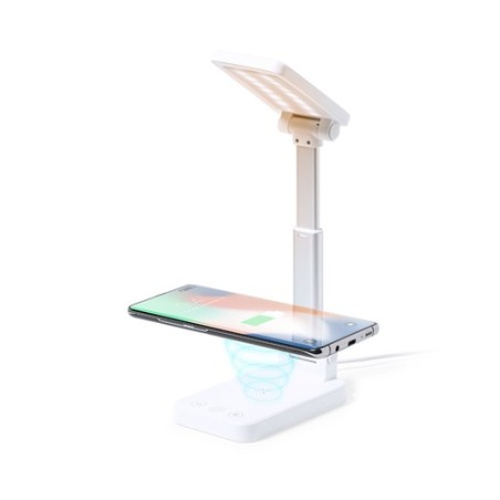 Lampe Personnalisée Multifonction Éclairante et Chargeur Cirgux Matières : aluminium Couleurs : blanc cadeau collaborateur premi