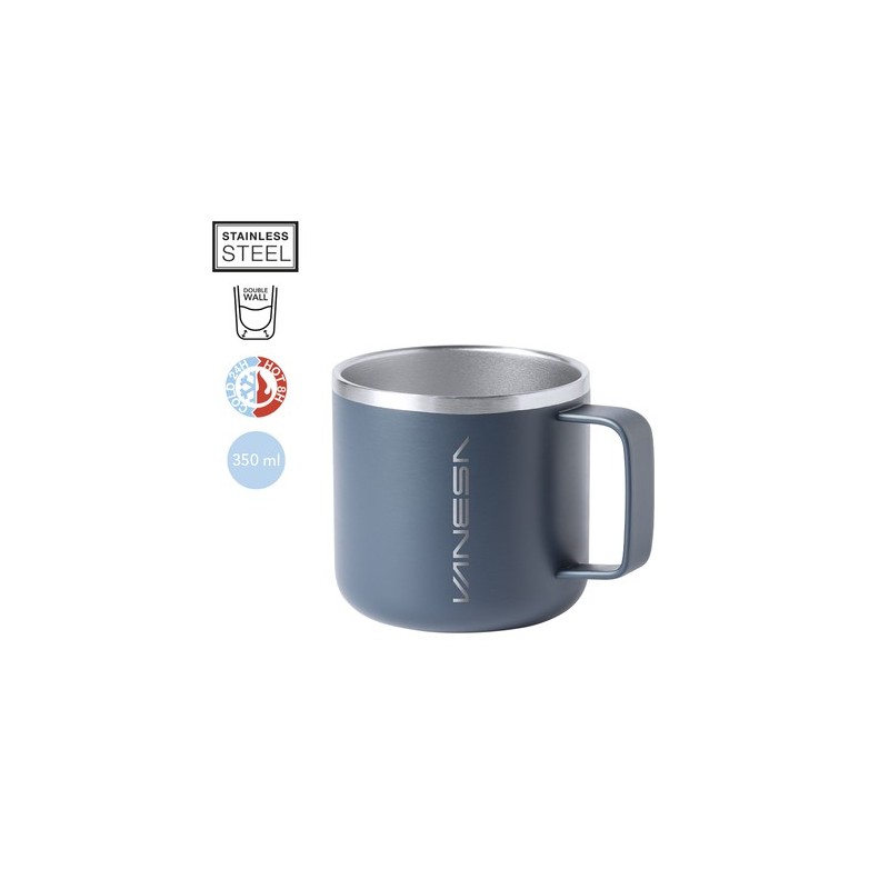 Mug Personnalisé Publicitaire en Inox - Tasse Shirley Matières : acier inoxydable Couleurs : bleu marine objet promotionnel éco-