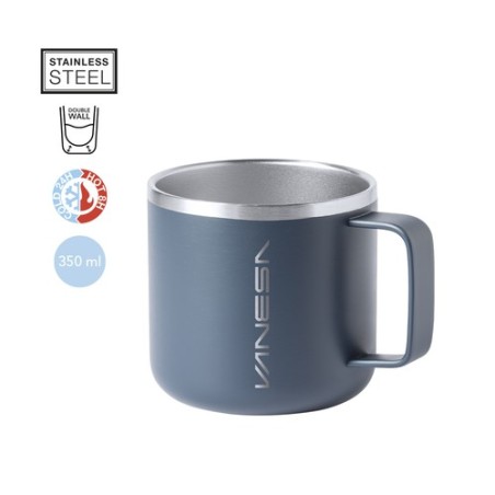 Mug Personnalisé Publicitaire en Inox - Tasse Shirley Matières : acier inoxydable Couleurs : blanc marquage laser ultra précis