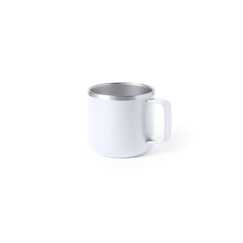 Mug Personnalisé Publicitaire en Inox - Tasse Shirley Matières : acier inoxydable Couleurs : blanc objet promo petit budget