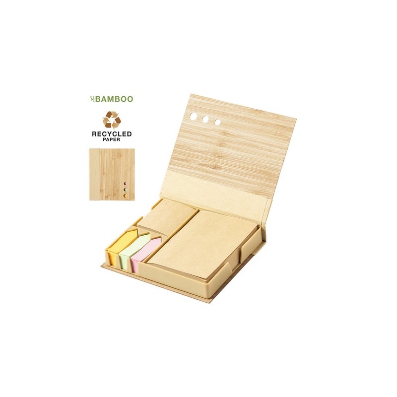 Porte-Notes Éthique Personnalisé Kokil Matières : bambou Couleurs : naturel personnalisable avec votre logo