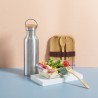 Gourde Personnalisable Éco-responsable Bidon Rangler Matières : bambou Couleurs : argenté livraison express 24h 48h