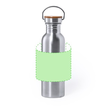 Gourde Personnalisable Éco-responsable Bidon Rangler Matières : bambou Couleurs : argenté goodies entreprise design