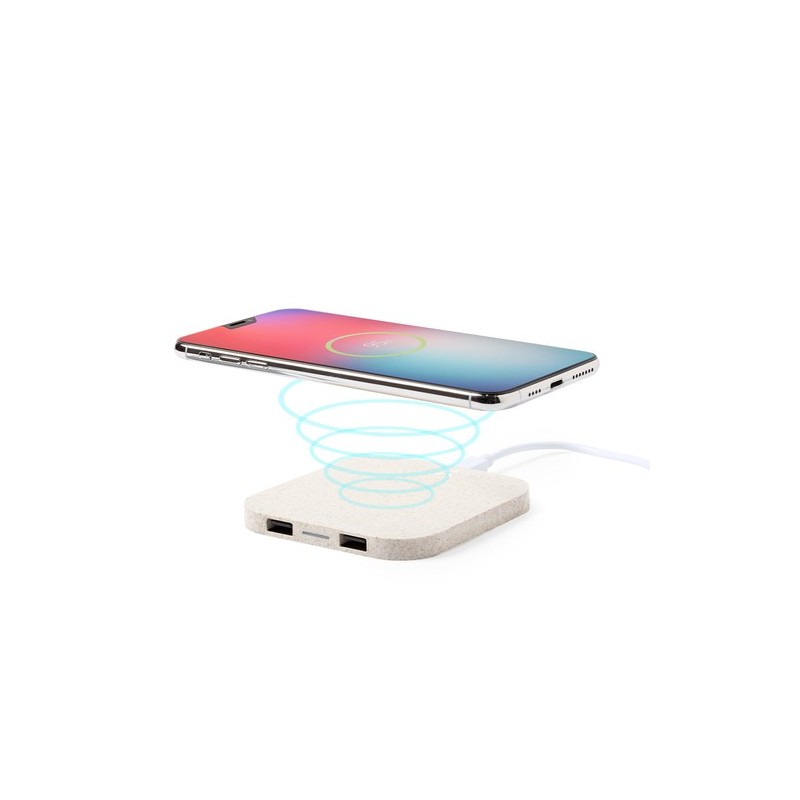 Chargeur Éco-Friendly Sans Fil Personnalisé Riens Matières : ABS Couleurs : naturel personnalisable avec votre logo