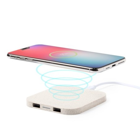 Chargeur Éco-Friendly Sans Fil Personnalisé Riens Matières : ABS Couleurs : naturel personnalisable avec votre logo