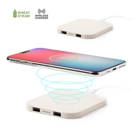 Chargeur Éco-Friendly Sans Fil Personnalisé Riens Matières : ABS Couleurs : naturel cadeau entreprise pas cher