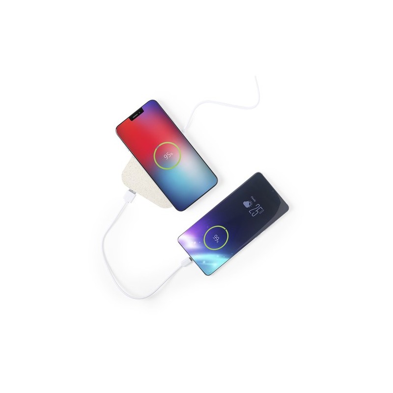 Chargeur Éco-Friendly Sans Fil Personnalisé Riens Matières : ABS Couleurs : naturel goodies publicitaire événementiel