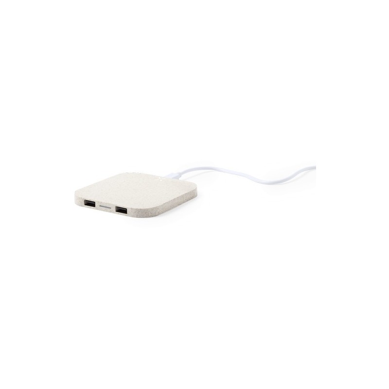 Chargeur Éco-Friendly Sans Fil Personnalisé Riens Matières : ABS Couleurs : naturel objet promotionnel éco-responsable