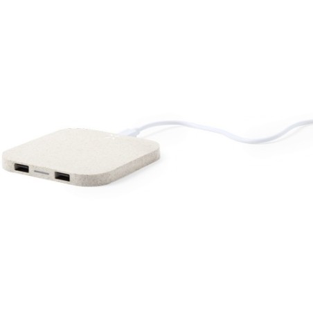 Chargeur Éco-Friendly Sans Fil Personnalisé Riens Matières : ABS Couleurs : naturel objet promotionnel éco-responsable