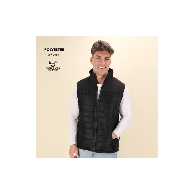 Gilet Imperméable et Respirant Personnalisé pas cher Bordy Matières : polyester Taille textile : M Couleurs : noir objet promoti