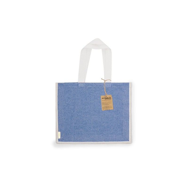 Sac Éco-responsable et Pratique Personnalisé de Shopping Talara pas cher Matières : coton recyclé Couleurs : bleu