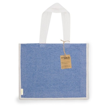 Sac Éco-responsable et Pratique Personnalisé de Shopping Talara pas cher Matières : coton recyclé Couleurs : bleu