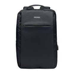 Sac à dos  300D RPET pour ordinateur - SEOUL personnalisé pas cher Matières : PET Couleurs : noir marquage laser ultra précis