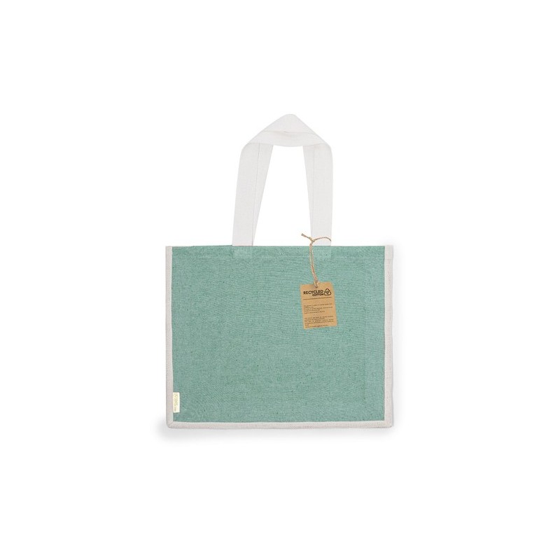 Sac Éco-responsable et Pratique Personnalisé de Shopping Talara pas cher Matières : coton recyclé Couleurs : bleu personnalisabl