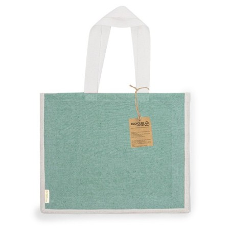 Sac Éco-responsable et Pratique Personnalisé de Shopping Talara pas cher Matières : coton recyclé Couleurs : bleu personnalisabl