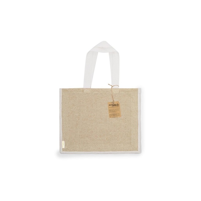 Sac Éco-responsable et Pratique Personnalisé de Shopping Talara pas cher Matières : coton recyclé Couleurs : bleu marquage laser