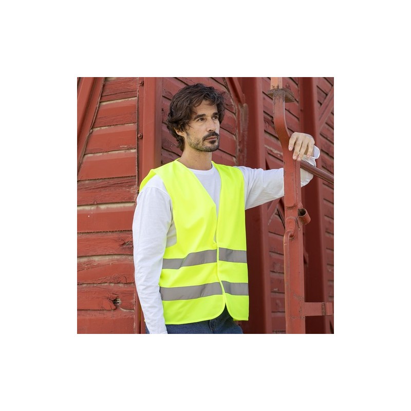 Gilet Réfléchissant Personnalisé Haute Visibilité Kross pas cher Matières : polyester Taille textile : XL Couleurs : jaune goodi